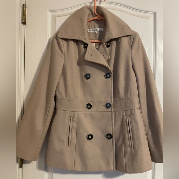Kenneth Cole New York Jackets & Blazers - Kenneth Cole New York Tan Pea Coat Sz 8
